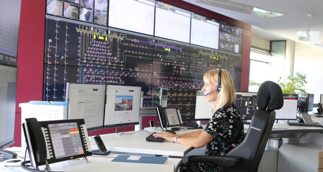 Digitalisierte Leitstelle der SWE Netz GmbH Erfurt. Foto: SWE Netz GmbH
